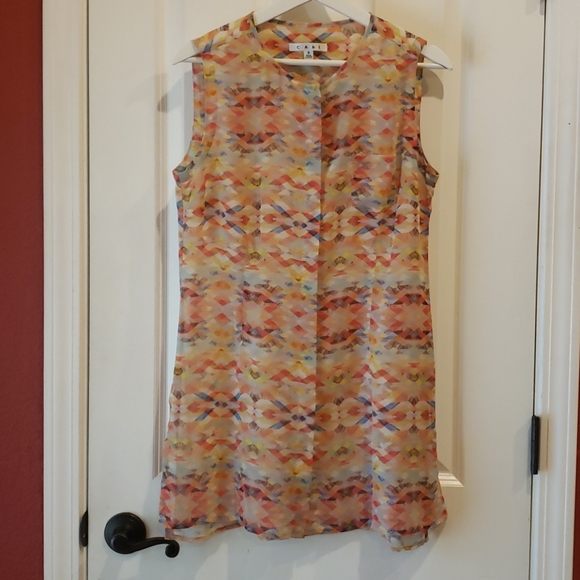 CABI #760 Geo Print Sleeveless Avery Tunic Top sz L - Picture 5 of 12
